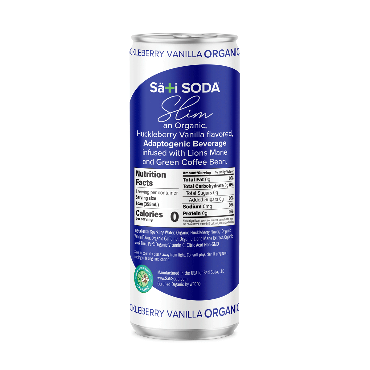 Sati Slim Organic Huckleberry Vanilla (12-pack case)