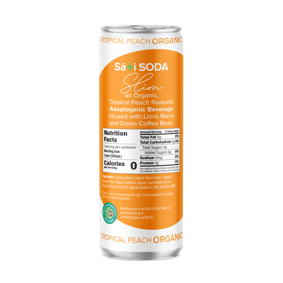 Sati Slim Organic Tropical Peach (12-pack case)