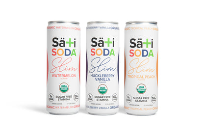 Sati Slim Variety Pack (Watermelon, Huckleberry Vanilla, Tropical Peach) (12-pack case)