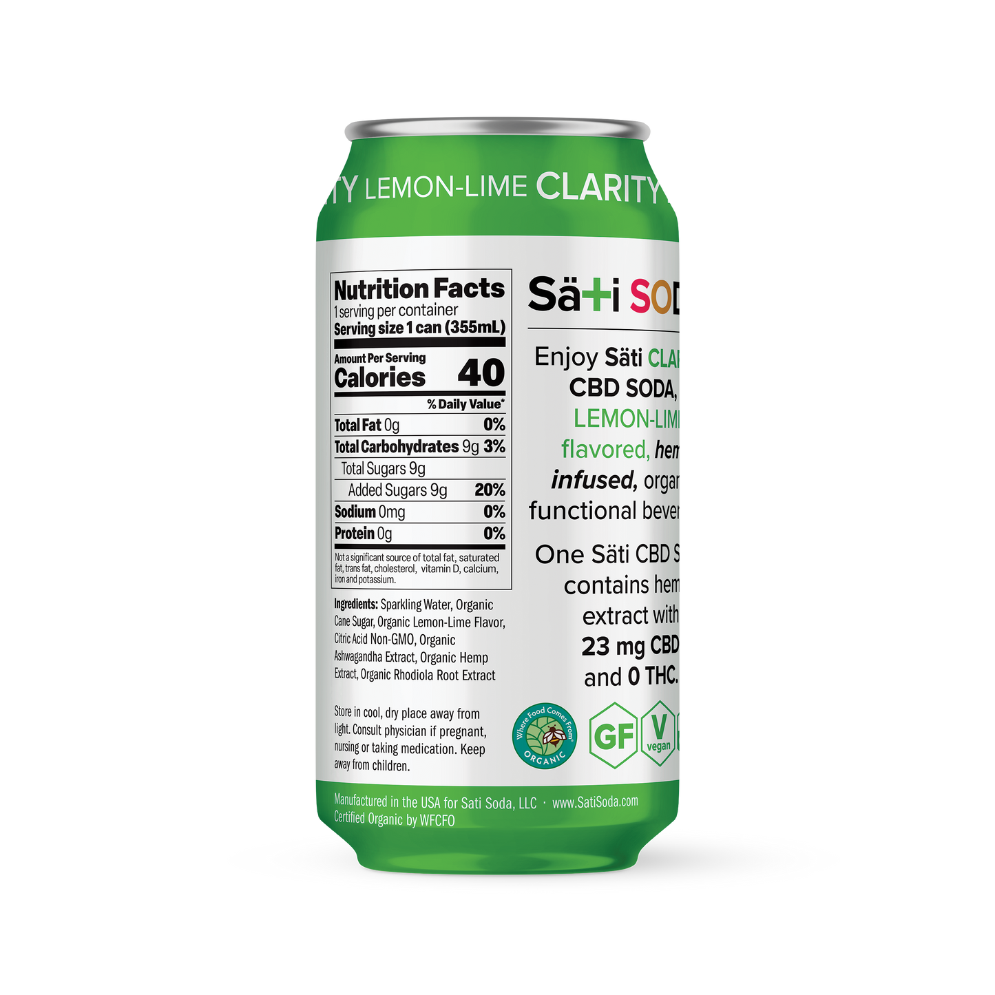 CBD Soda- Clarity Lemon-Lime (12 Pack)