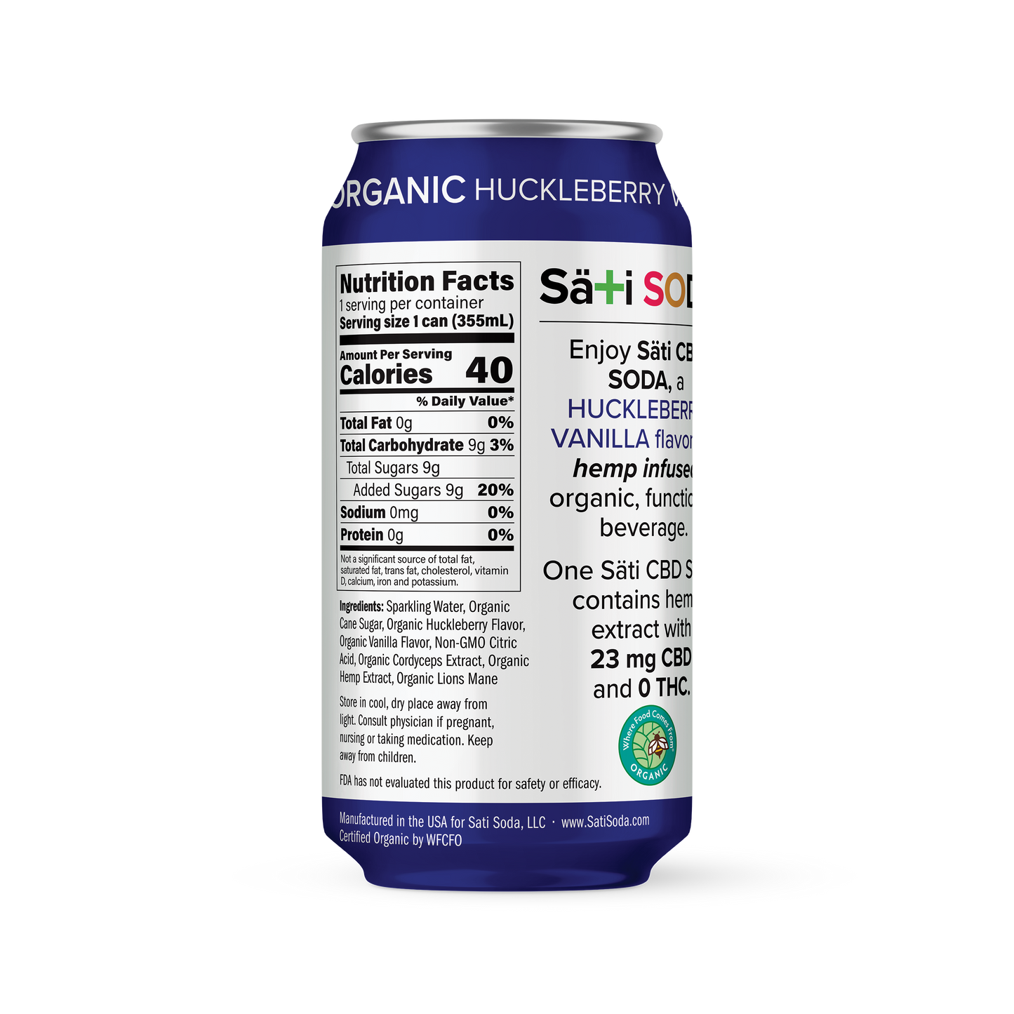 Organic CBD Soda - Huckleberry Vanilla (12 pack)