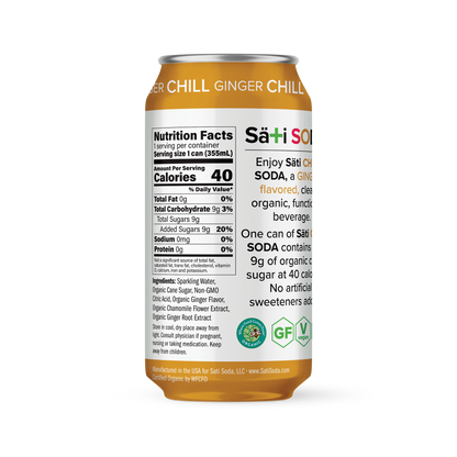 Organic Chill Ginger Soda (12-pack case)