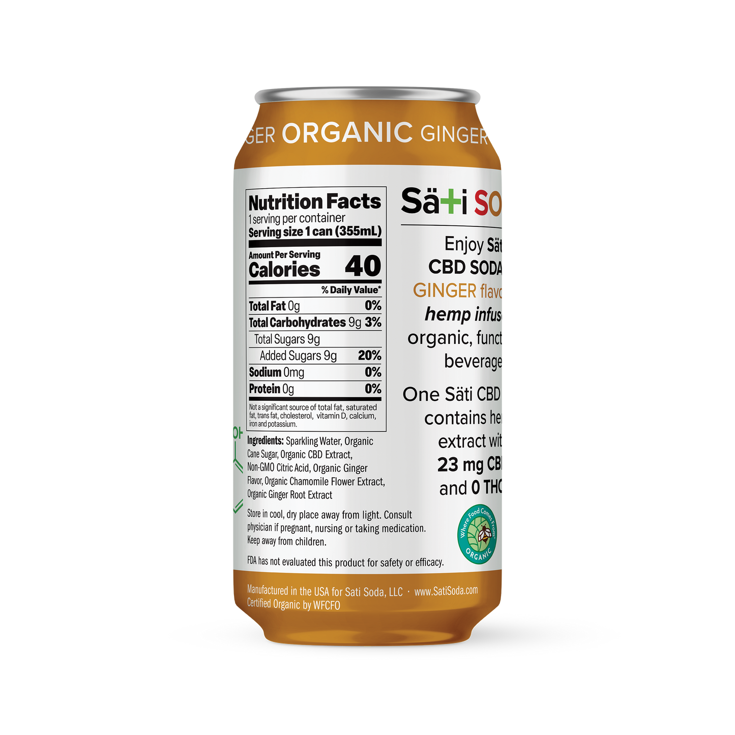 Organic CBD Soda- Ginger (12 Pack)