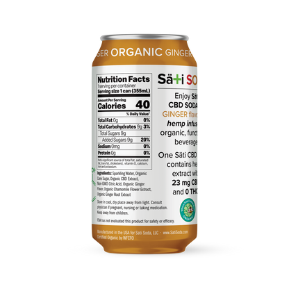 Organic CBD Soda- Ginger (12 Pack)